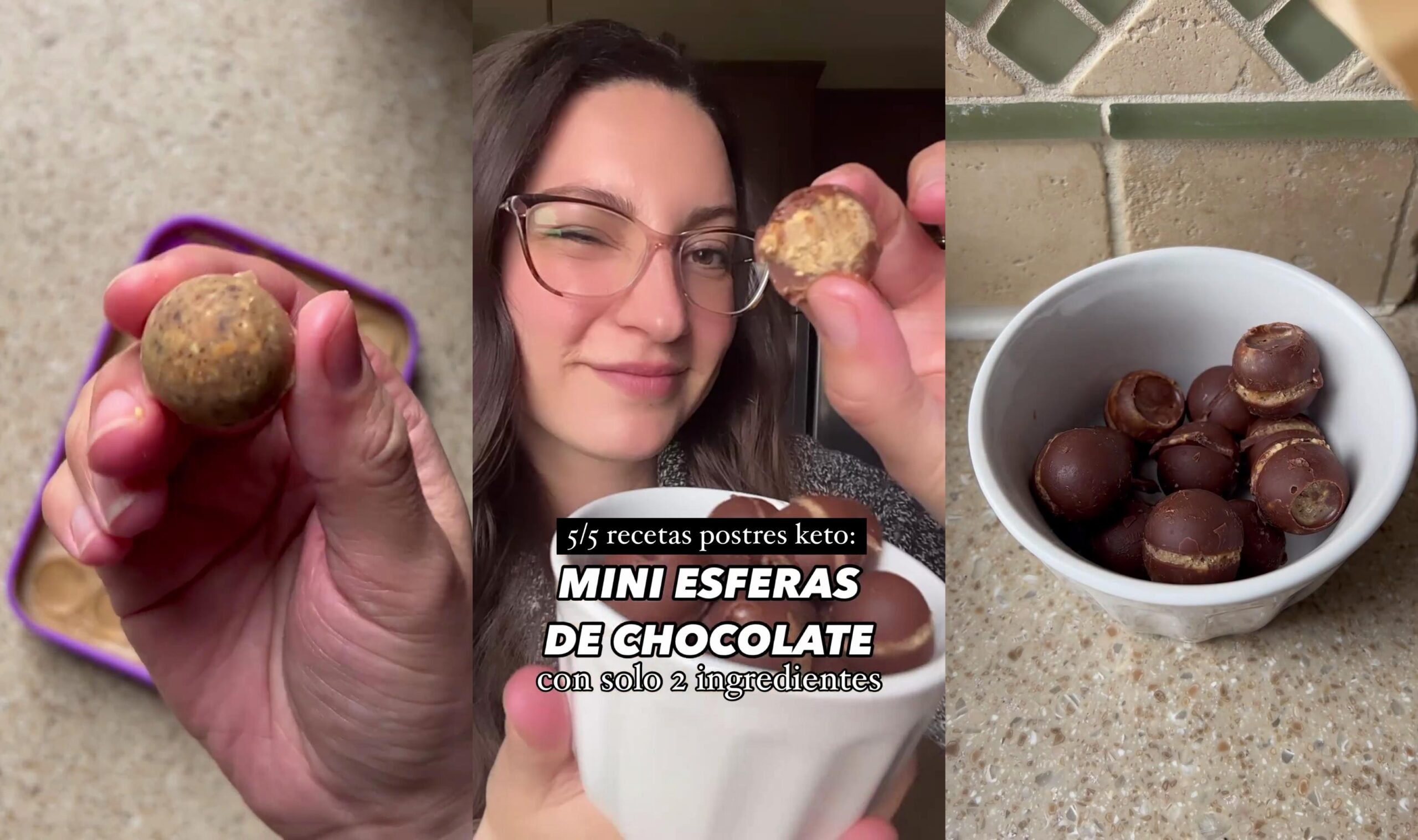 Mini Esferas de Chocolate Keto Fácil Delicioso y Saludable Postre Sin Azúcar