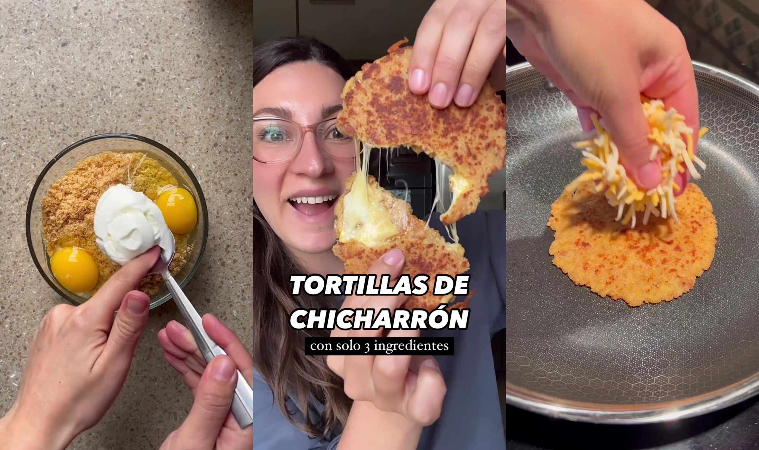 Receta Tortillas chicharrón keto con ingredientes fáciles y rápidas